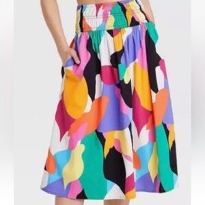 Target A New Day Abstract fit and flare midi skirt